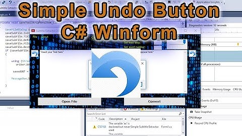 C# WinForm Simple Undo/ Redo Button (One step remembering).