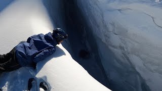 Pitztal early season powder - fall into a glacier crevasse