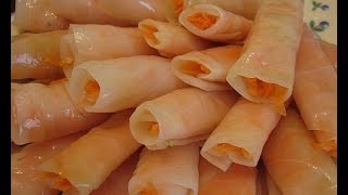 Рулетики из маринованной капусты с морковью