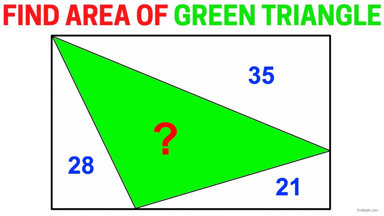 Find Area of the Shaded Triangle in a Rectangle | Important Geometry