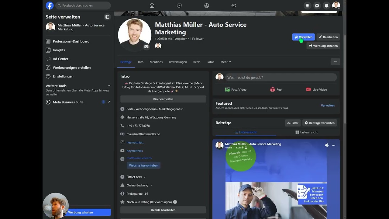 Facebook Seite Zugriff gewähren