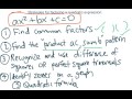 Factoring Quadratic Expressions Concepts