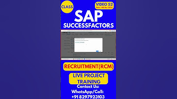 SAP SuccessFactors RCM Training Online Tutorial Class 52 4th Dec 2025 #sapsuccessfactorstraining