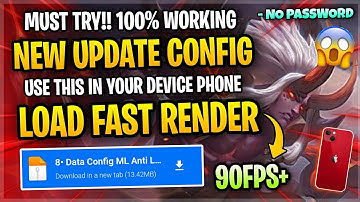 New! Config ML Anti Lag 90FPS Super Responsif + Ping Speed Patch Lxia - Mobile Legends