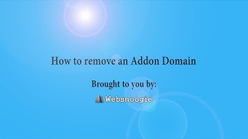 How to Remove an Add on Domain with The Websnoogie