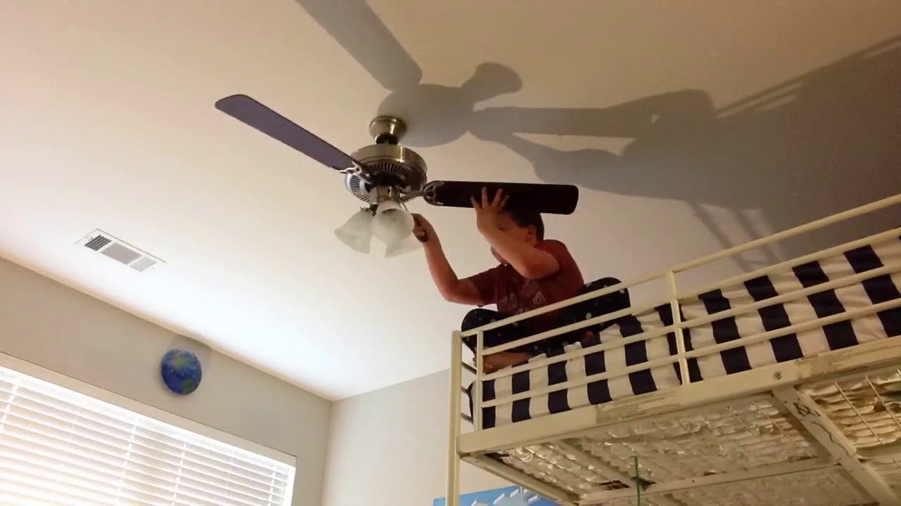 Taking the blades off my ceiling fan time lapse YouTube