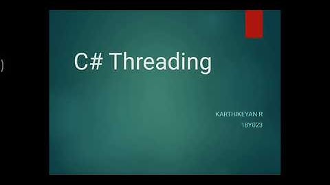 Threading concept in c#