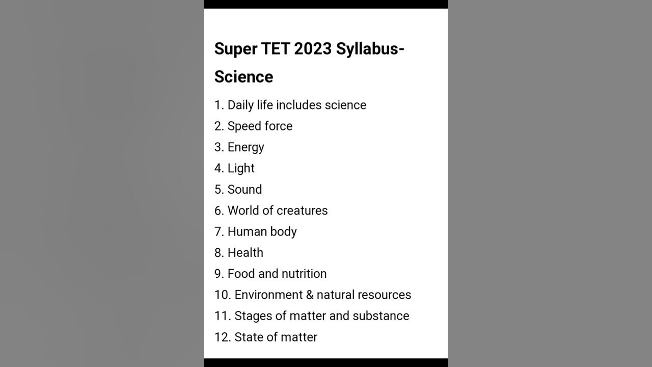 super tet 2024 detailed Syllabus of each subject supertet2024 