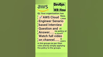 🚀 AWS cloud Engineer Interview Question and Answer #devopscicdflow #aws #shortvideo #youtubeshorts