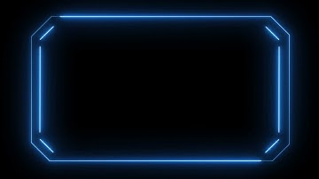 Glowing frame black screen | Neon light border | Frame template video background