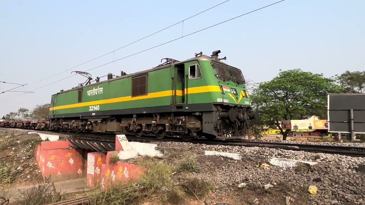 Wag9 pulling Empty Flat Wagons and Container Wagons || ExploringmycountryIndia/Indian Railways