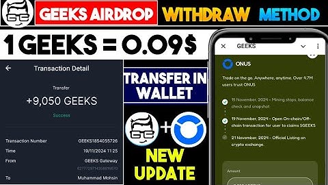 Geeks Airdrop Tokens Withdrawal Start! | How to Withdraw Geeks Tokens | Geeks Airdrop price 1$