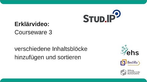 Stud.IP Tutorial: Courseware Inhaltsblöcke | Projekt BediRa