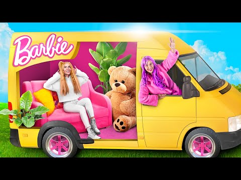 Arabada Barbie Evi Nasıl Yapılır? Bir Arabada 24 Saat Yaşama Challenge’ı!