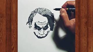 How to draw 'Joker' (Heath ledger) from The dark knight movie 'step-by-step'.
