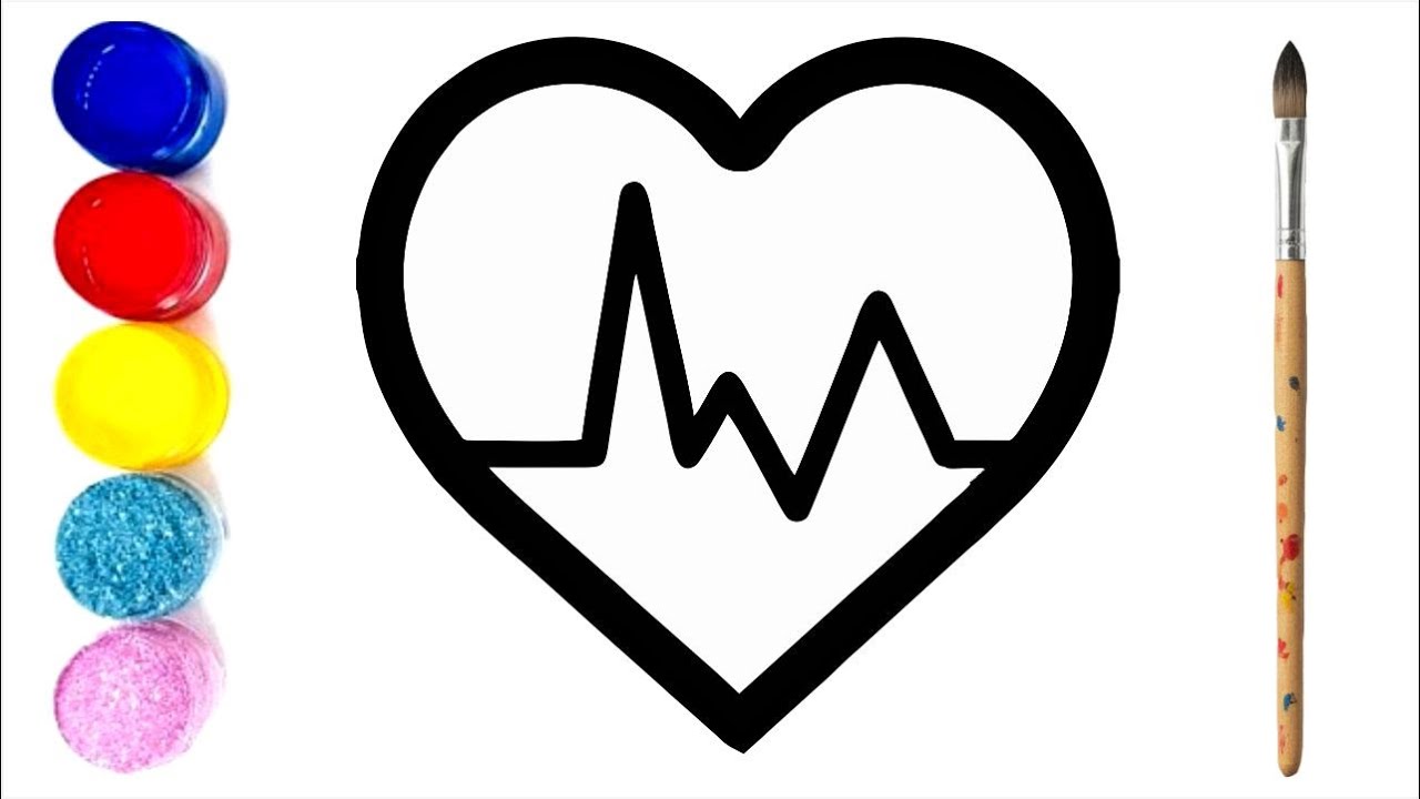 Heart with Pulse Line Easy Drawing for Kids | Heart with Pulse Line ...