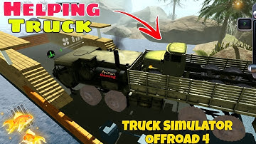 Truck simulator OffRoad ||  4 Helping Truck To Get Out Of Water & Transporting it to boat