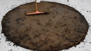 Terrible mud carpet - Washing the round carpet that was buried in mud for a long time