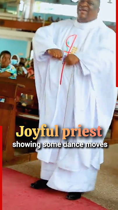A happy priest dancing with joy #catholicchurch #priest #father #popeleoxiv #pope #reverend #africa