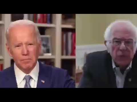Joe Biden looks a bit shocked as Bernie Sanders endorses him for president