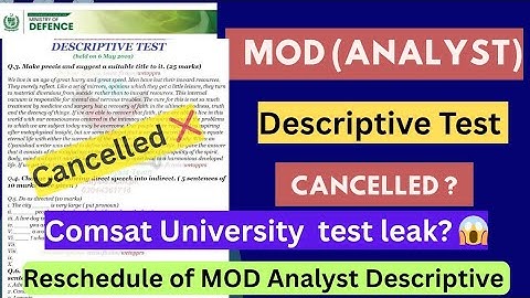 🚨 MOD Analyst Descriptive Test Cancelled | Ministry of Defence Latest Update 2025 - CSSTROLOGY
