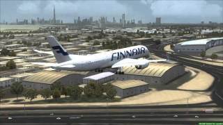 FINNAIR A350-900 landing in Dubai [FSX]