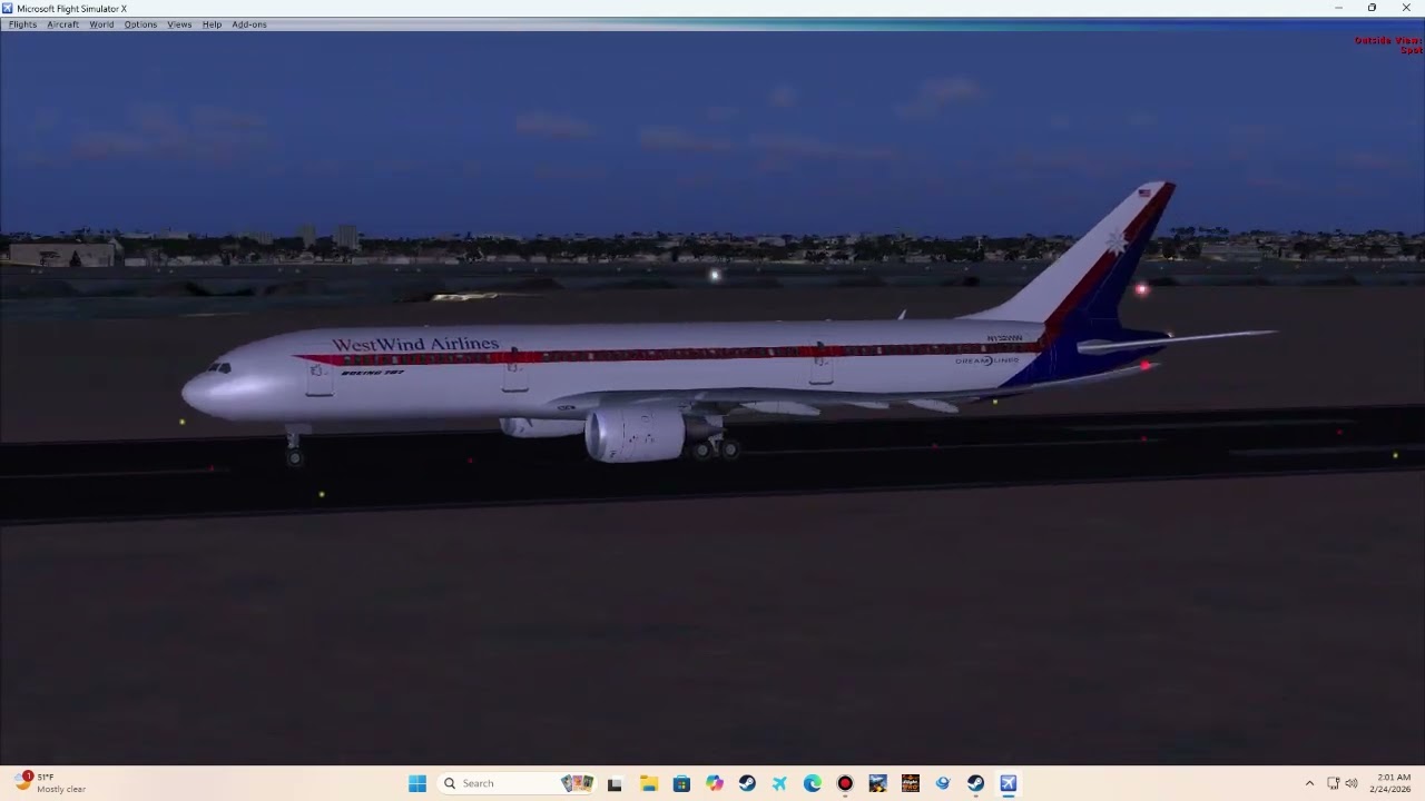 FS 2004 Abacus 737 Dreamliner departs Sydney Australia