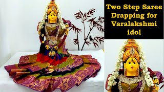 How to drape saree for Varamahalakshmi kalasha| Saree draping | Ready pleated Saree