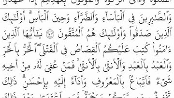 القران الكريم مكتوبا الجزء الثاني- الكتابة تمر ببطء نصف ساعة لكل جزء