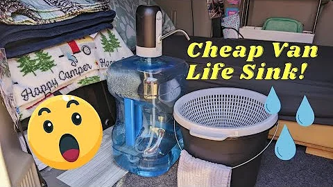 Cheap & Easy DIY Sink Solution for VAN LIFE - No Tools Required! | Minivan Camper Van Conversion