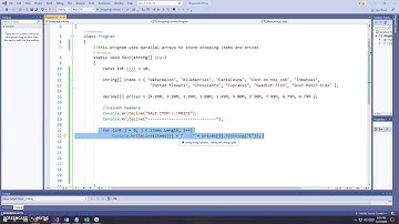 Shopping List Parallel Arrays