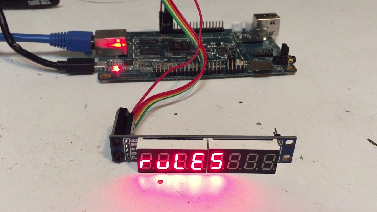 MAX7219 8-digit LED display on a Pine64 using Perl - YouTube