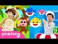 Cá Mập Con &amp; Ăn Chuối cùng gia đình Khỉ | thể dục trẻ em | +Tuyển tập 🦈 Pinkfong! - Nhạc thiếu nhi