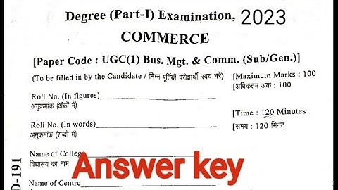Lnmu Bcom part 1 Business management and communication Answer key 2023 exam🔥