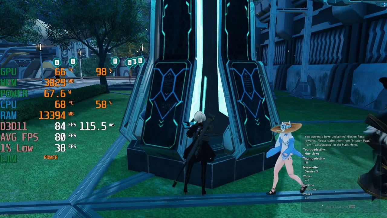 PSO2 New Genesis - R5 5500 + RTX 3050 6GB - 1080p Max Settings - FPS Benchmark Test