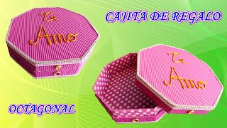 Cajita de regalo octagonal - Manualidades con cartón