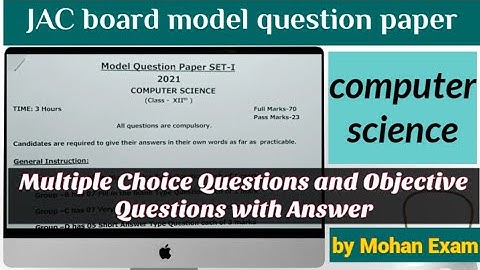 model paper 2021 class 12 jac board computer science | computer science jac board mcq questions