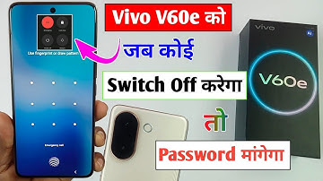 vivo v60e 5g switch off password setting / vivo v60e me switch off password kaise lagaye 