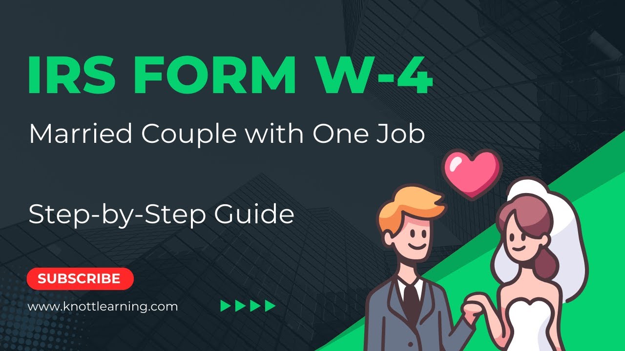 how-to-fill-out-form-w-4-for-married-couple-with-one-job-youtube