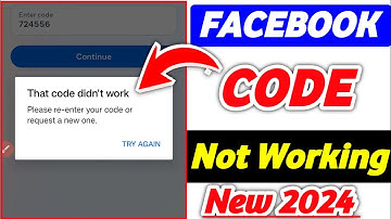 Facebook code not work || Facebook 6 digit code not working || Facebook login problem