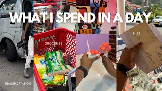 WHAT I SPEND IN A DAY IN GRENADA | bills, groceries, food & more