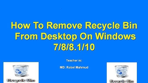 How To Remove Recycle Bin From Desktop On Win 7/ 8/ 8.1/ 10  By AllSolution