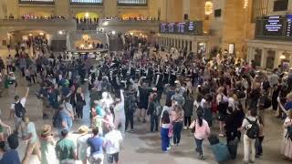 The Scot’s College, Sydney Pipes and Drums flashmob in Grand Central Station, New York.