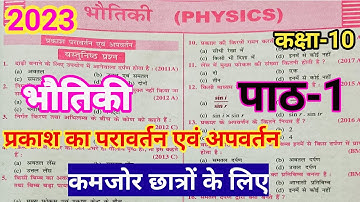 Prakash Ka Pravartan Tatha Apvartan Objective Question || Class 10th Physics Objective Question
