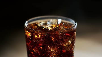 FREE STOCK VIDEO 4K | Cola with ice cubes close-up