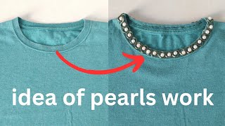 DIY amazing idea of the neck designing with pearls | sewing handmade bead | #sewing #idea #pearls by SimpleSkills 187 views 5 months ago 8 minutes, 33 seconds