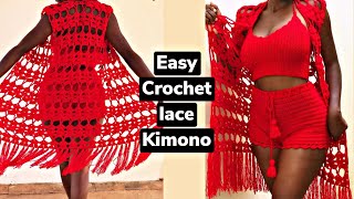 EASY CROCHET KIMONO / CROCHET LACE COVER UP
