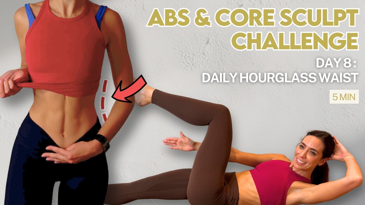 5 Min Hourglass Waist Workout | Daily Deep Core at Home Pilates
