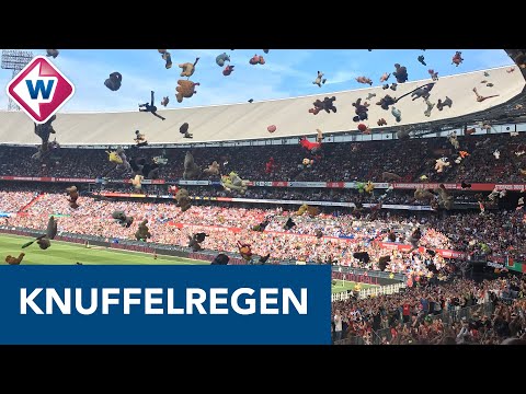 Kippenvel bij knuffelregen voor zieke kinderen tijdens Feyenoord - ADO Den Haag - OMROEP WEST SPORT