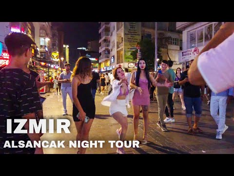 Izmir Alsancak Saturday Night Walking Tour, Summer 2022 | Travel Turkey | 4K UHD 60fps